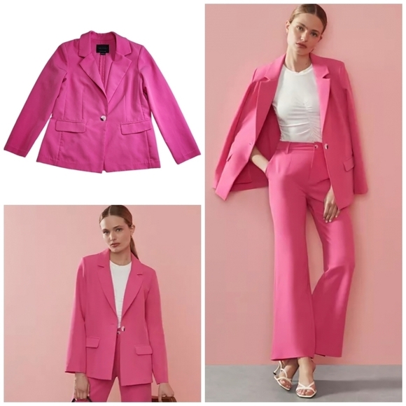 Sanctuary Bryce Woven Blazer Hot Pink Size Small Office Barbie - Picture 1 of 13